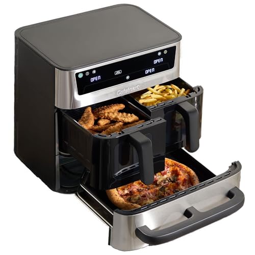 Cuisinart Tri Zone 13.6L Air Fryer & Oven Stainless Steel | PFAS-Free | XXXL capacity | 3 Independent Cooking Zones | Dual 4.3L Air Frying Baskets + 5L Oven Drawer | 9-in-1 Cooking Functions