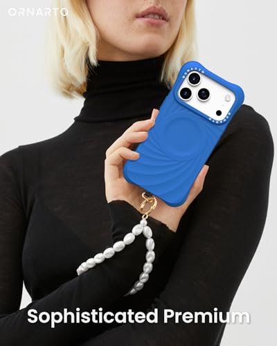 Coque haut de gamme silicone liquide iPhone 17 Pro ORNARTO bleu Vortex