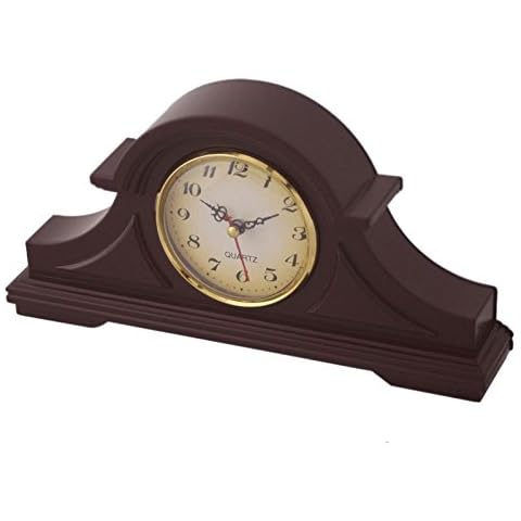Nostalgi Quartz Mantel Clock, Table Clock, Quartz Watch, Grandfather Clock, Buffet Clock in Brown Cover