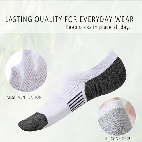 Image of EPEIUS Thick No Show Socks for Women Athletic Ankle Socks Cushioned Running Low Cut Non Slip Footies 3 /6 Pairs