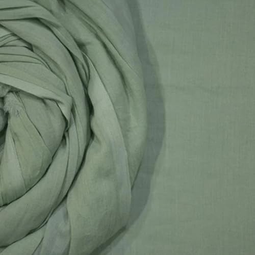 Image of 100% Pure Cotton Mulmul Fabric Material | Reusable Ultra Fine Mulmul Fabric | Lightweight Soft Smooth Piece Linning, Stole, Dupatta, Cushion Pillow Cover (Neptune Green, 3.5 Meters)
