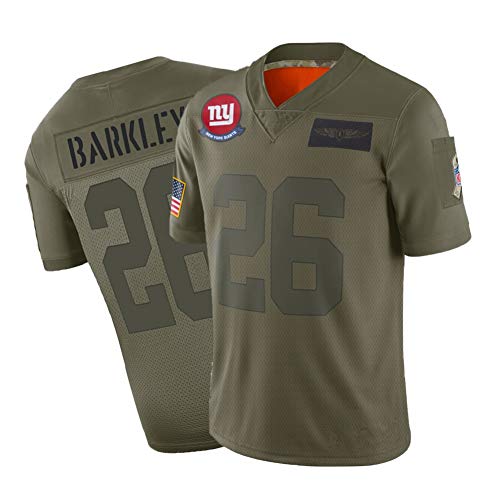 Maglia da Rugby Barkley # 26 Giants Abbigliamento da Rugby Uomo Maglia da Football Americano Ricamo Manica Corta Sport Taglie Unisex T-Shirt Maglietta Traspirante Tessuto Traspirante retrò-M