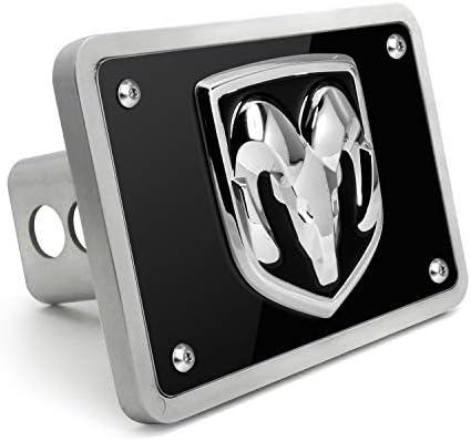 iPick Image for RAM 3D Logo Billet Aluminum 2x2 inch Tow Hitch Cover RAM1500 RAM2500 (Black)