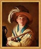  Kunstdruck The Flute Player Abraham Bloemaert Chapeau plume pour instruments de musique B A2 00185