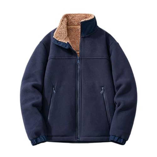 Chaqueta de forro polar para hombre que evita el frío en el cuello con su diseño de cuello alto