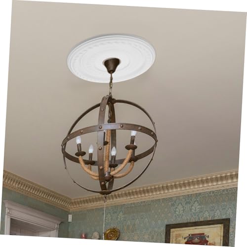 Médaillon de plafond mouluré en polyuréthane blanc COLLBATH pour intérieur chic - 6