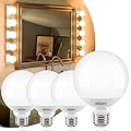 Honesorn Vanity Light Bulb 60 Watt Equivalent Globe Light Bulbs, 2700K Warm White E26 Base, Round Light for Bathroom, G25 LED Light Bulbs for Vanity Mirror CRI85+, 500LM, 120V, Non-dimmable, 4 Pack
