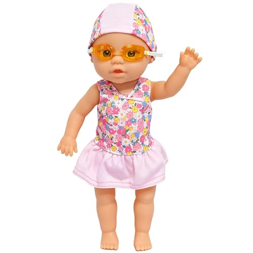 Swimming Baby Toy 2026 New Upgraded Waterproof Swimmer Toy Electric Water Baby Toy Backstroke Swimming Toy for Pool (Pink B)