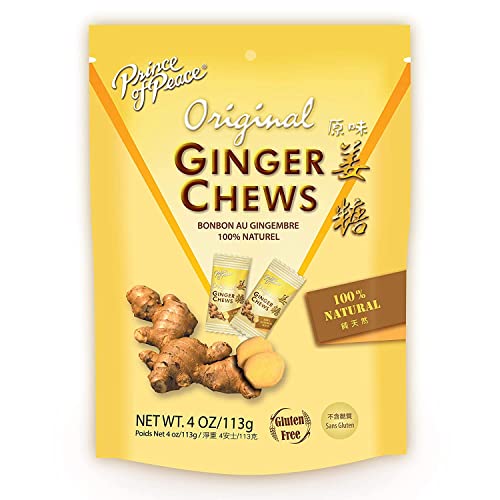 Prince Of Peace Original Ginger Chews, 4 Oz. – Candied Ginger – Candy Pack – Ginger Chews Candy – Natural Candy – 5 Pack #TOP1