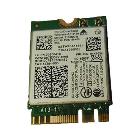 Amazon Com Wireless Lan Card For Lenovo Y40 70 Y40 80 Y50 70 Y50 80 Y50 70 Touch Y50 80 Touch E10 30 B40 30 B40 45 B40 70 B40 80 Laptop Compatible 04x6034 Computers Accessories