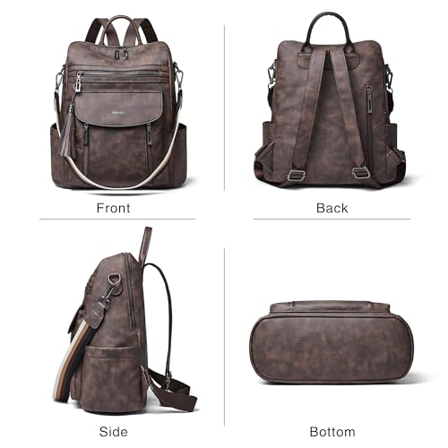 Image of Shrrie Backpack Purse for Women Fashion Leather Backpack Purse Designer Travel Backpack Convertible Shoulder Bag with Wristlet