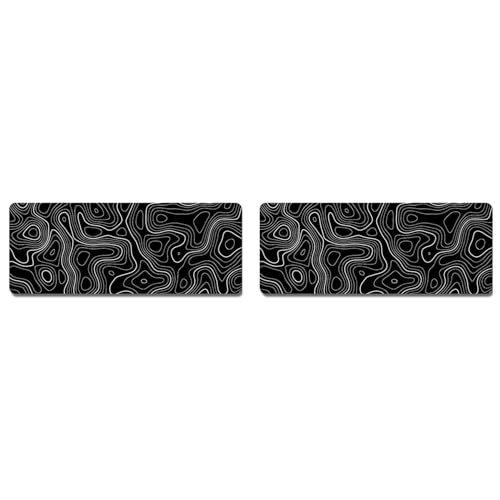 vdha Topographic Contour Lot de 2 grands tapis de souris pour clavier d'ordinateur avec dessous antidérapant de 3 mm