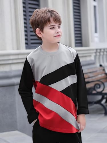 Image of Boy Clothes Plant Camouflage Pants LA Letter Print Top Sweatsuit Fall Boys Outfits Set