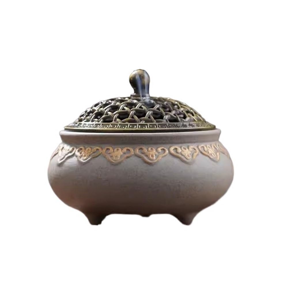 Incense Holder Base Creative Hollow Ceramic Incense Burner Indoor Sandalwood Agarwood Household Coil Zen Aromatherapy