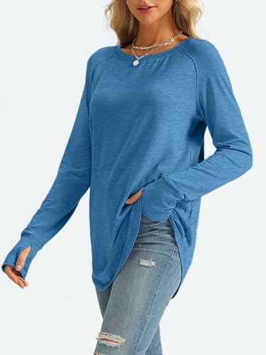 Image of AUTOMET Womens Long Sleeve Tunic Tops Crew Neck Casual Loose Fit Shirts