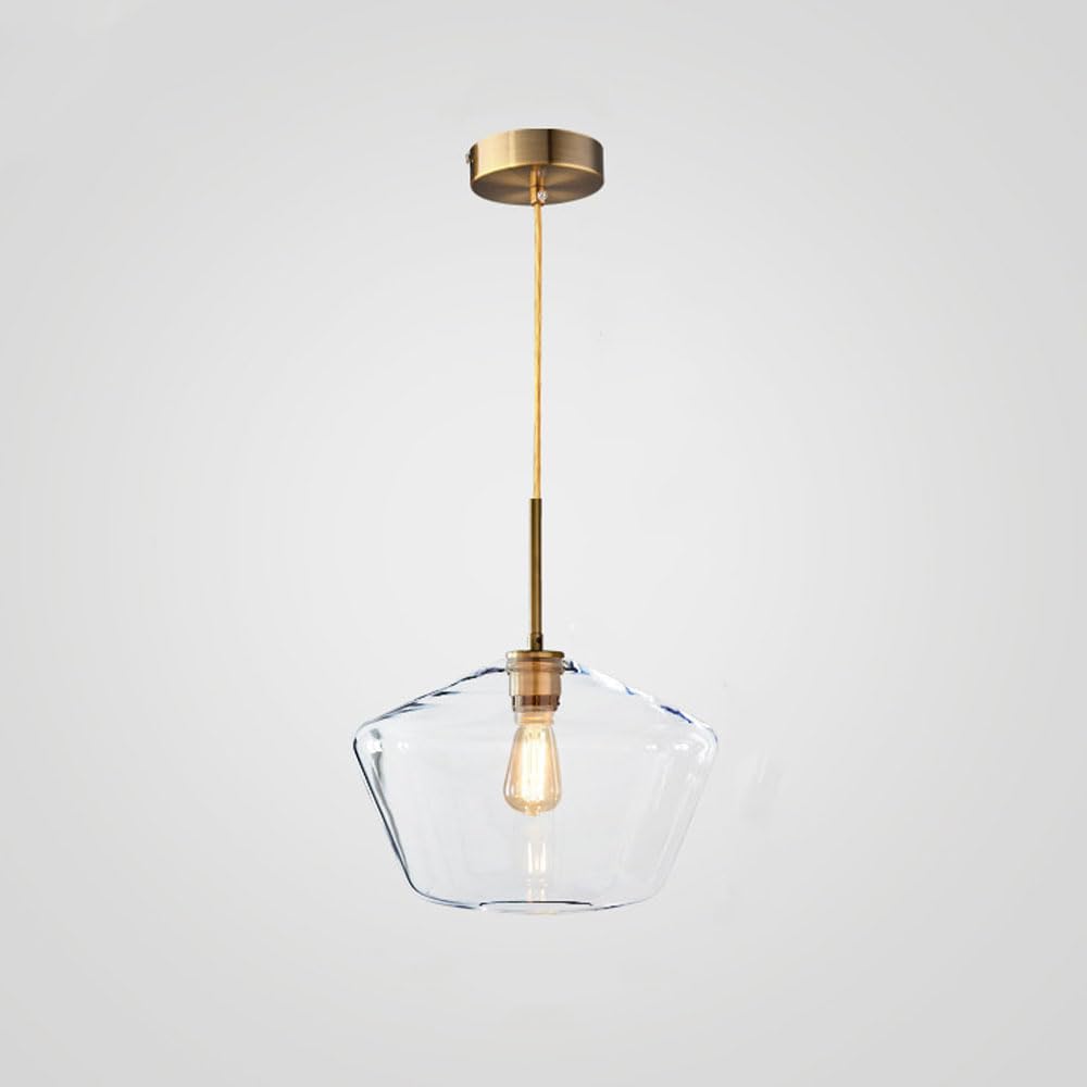 WLBHWL Glass Pendant Lights For Kitchen Island, Mini Hanging Pandent Light Fixture With Glass Shade Farmhouse Pendant Lights Gold Metal Ceiling Light For Kitchen Island Sink Dinging Room