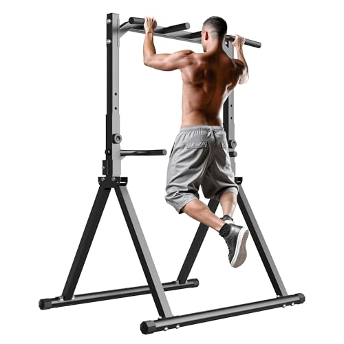 STACOO Foldable Pull Up Bar Pull Up Station,Power Tower with Triangular Structure, Multi-Functional Dip Station for Home Gym 300LB