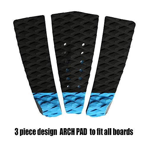 image for Abahub 3 Piece EVA Surfboard Deck Traction Pads with Kicker for Stomp 