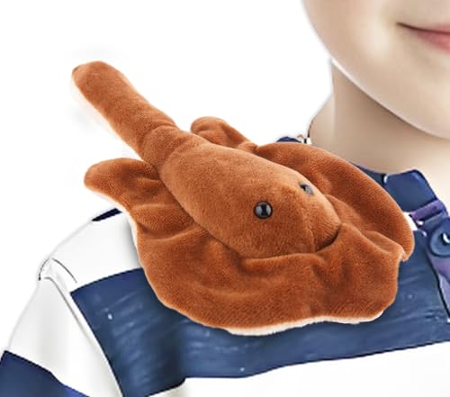 Winltendty Stingray Shoulder Plush Toy with Magnet, Fish Stuffed Animals Toy for Kids Boys Girls, Birthday Party Decoration Christmas Thanksgiving Gifts
