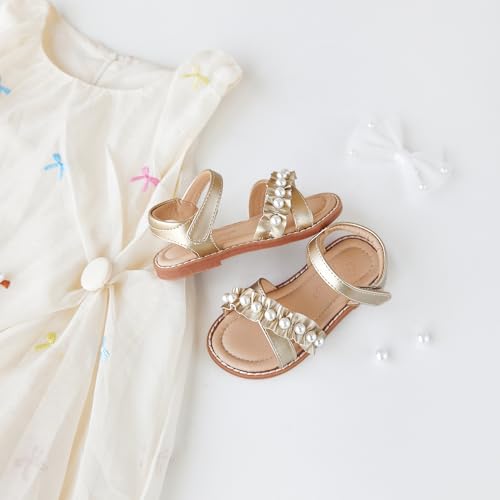 Image of Flaryzone Girls Sandals Open Toe Summer Flats Dress Sandals Shoes Toddler /Little Kid