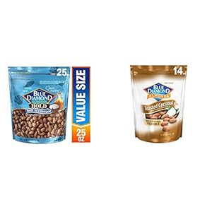 Blue Diamond Almonds Bold Salt and Vinegar, 25 Ounce & Toasted Coconut, 14 Ounce