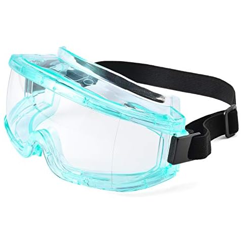 SAFEYEAR Anti Fog Safety Goggles- Scratch Resistant & UV Protection HD Safety Glasses for Men,Eye Impacted Protective Work Goggles Over Spectacles for DIY, Lab, Welding, Grinding, Cycling (Blue) Cover