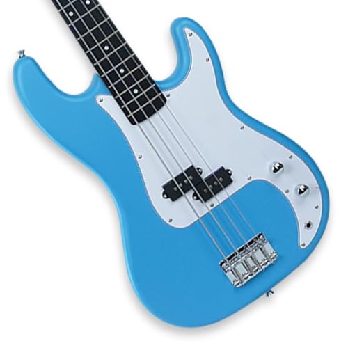 Image of Kadence PBLB Tennessee 46.5 inch Electric Bass Guitar (P-Style) | Solid PoplarWood Body, Maple Neck | Split-Coil Pickup | Fixed Bridge | Gig Bag + Cable | Matte Blue