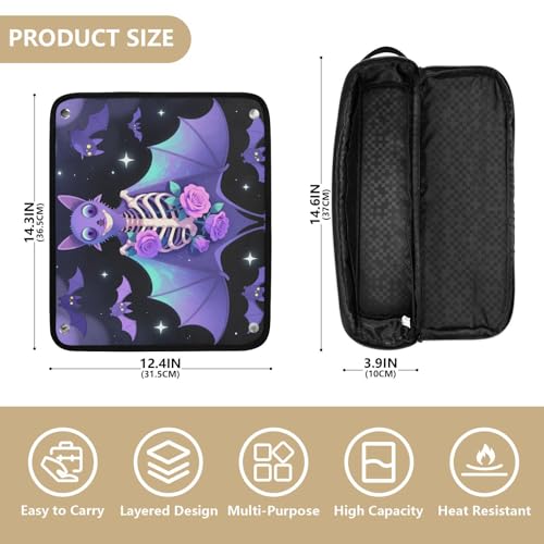 Bolsa de viaje 2 en 1 para planchas y rizadores de cabello con tapete resistente al calor color púrpura miniatura 4