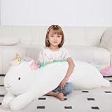 MMguai 40inch Jumbo Unicorn Plush Stuffed Animal, Giant Rainbow Unicorn Long Body Pillow Plush Toy, Large Stuffed Unicorns Soft Plushie Gift for Kids Boy Girl, Birthday