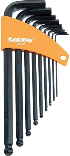 Sidchrome Long Arm Ball Point Metric Hex Key 9-Piece Set
