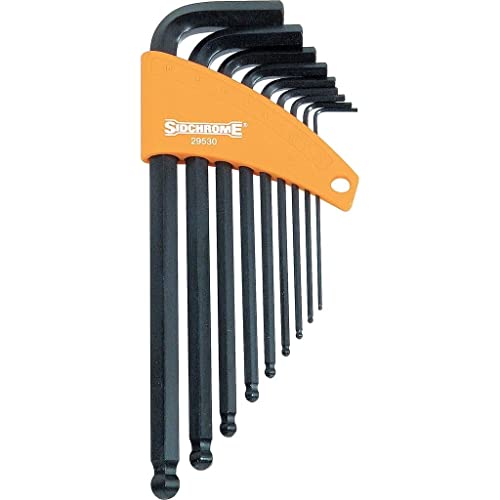 Sidchrome Long Arm Ball Point Metric Hex Key 9-Piece Set #TOP18