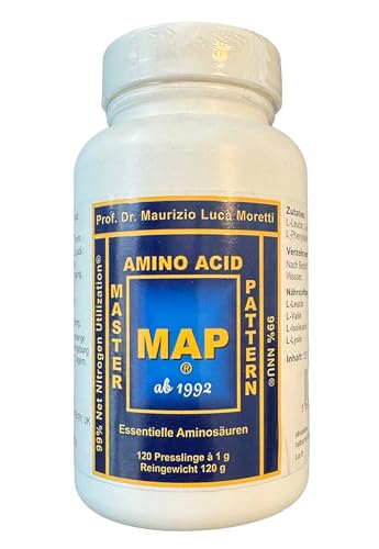 12 Flaschen - Das originale MAP Master Amino Acid Pattern (120 Tabletten/Flaschen) 99% Net Nitrogen Utilization (NNU) - Prof. Dr. Maurizio Luca Moretti