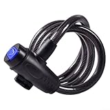 Hosrivae Stahl-Kettenschloss – 1,2 m Anti-Saw & Anti-Bohr-Sicherheitsschloss mit Montagehalterung, 2 Schlüssel, für Rennrad, E-für-Fahrrad, zusammenklappbar für Fahrrad, Scoot