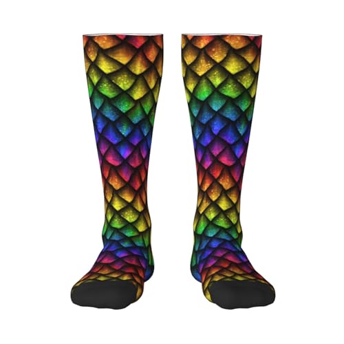 Dragon Scales Youth Men and Women Soccer Socks Slip High Socks for Running, Travel, Athletic2
