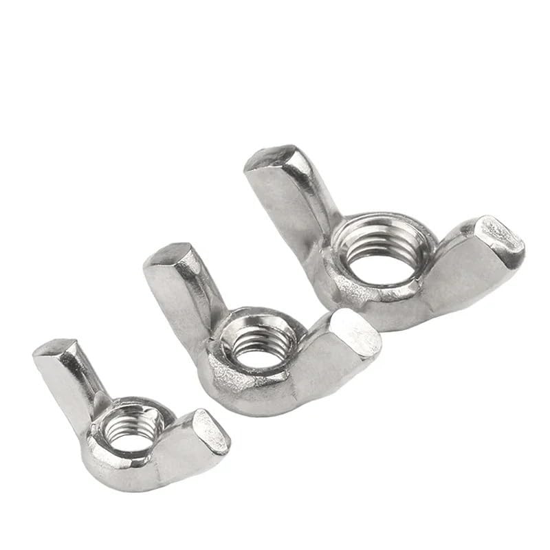 Wing Nuts 50Pcs Wing Nuts M6 M8 M10 Stainless Steel Tighten Hand a Nut Butterfly Nut Ingot(M6)