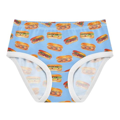 Little Girl Underwear Toddler Panties Kids Undies Watercolor Sandwich Soft Cotton Briefs 2T-8Y
