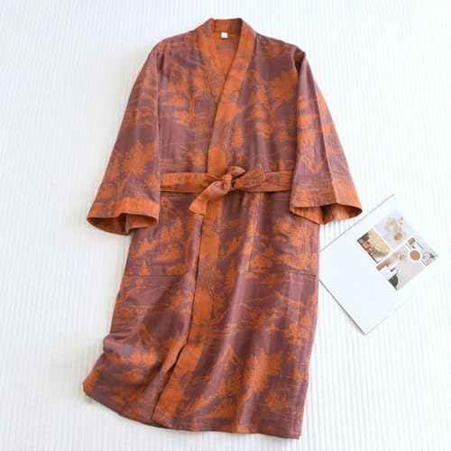 Pijamas japoneses tipo kimono para parejas y ropa informal de hogar 3