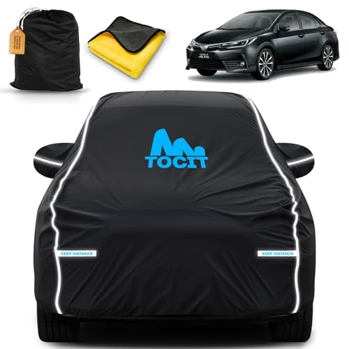 Image of Altis Waterproof Long Life Car Cover with Safety Glow Reflective Strap, Premium Velvet Velour Fabric, Soft & Stretchable, Machine Washable, Tri-Stitch Custom Fit with Mirror Pocket
