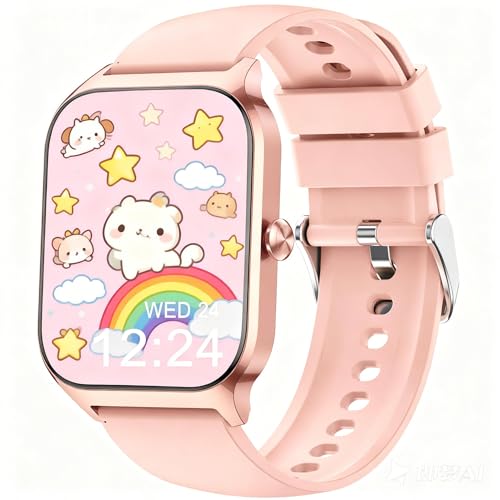 Reloj Inteligente Niño Mujer Hombre, 100+ Deportes & 24/7 Salud Smartwatch, Llamadas Bluetooth, Presión Arterial, Ritmo Cardíaco, Sueño, Estrés, con/sin aplicación, Alarma, Calculadora, Android iOS