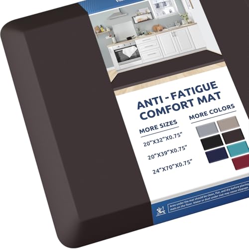 Image of 0.8 inch Thick Kitchen Mat Cushioned Anti Fatigue Rug Comfort Floor Mats | Water-Resistant, Non-Slip, Easy to Clean Comfort Floor Mat for Kitchen, Sink & Office, Multiple Colors & Sizes, 70 inch x 24 inch