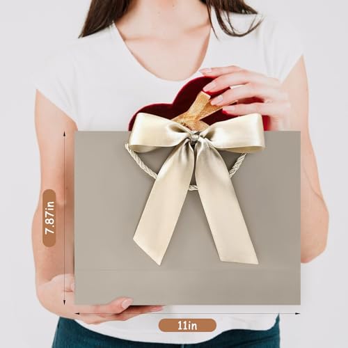 Image of JMANNI Gift Bag, 2PCS Gift Bags with Ribbon and 2 Greeting Cards 4 Tissue Paper, Portable Paper Gift Bag with Handles, Birthday Gift Bags,Present Bags for Wedding Party Mothers Day