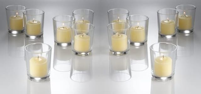 Set of 12 Mercury Glass CLEAR Tea Light Holders Candle Votive Wedding Decoration 6.7CM H