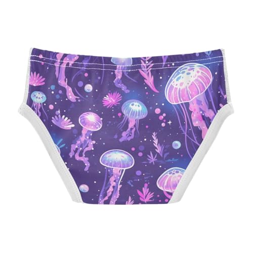 KLL Purple Jellyfish Bioluminescent Disco Party Boys Toddler Pure Cotton Briefs Cute Children Undies2