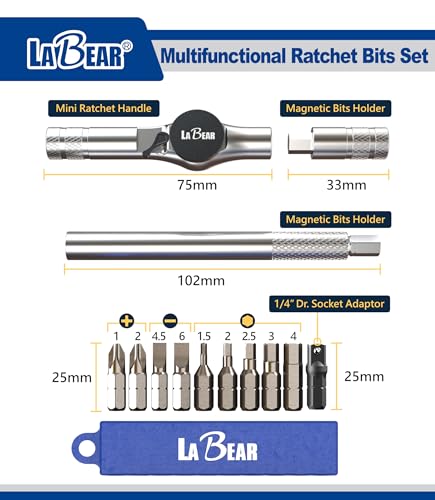 image for LABEAR- 12-in-1 Bike Multitool with Ratchet Wrench – Compact Folding
