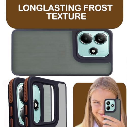 Image of A rtistque TPU+PC Frosted Ultra Matte Back Cover Case for Redmi Note 14 5G | Smooth Sides with Grip | Stylish Protective Design | Raised Camera Edges | Redmi Note 14 5g Back Cover - Brown