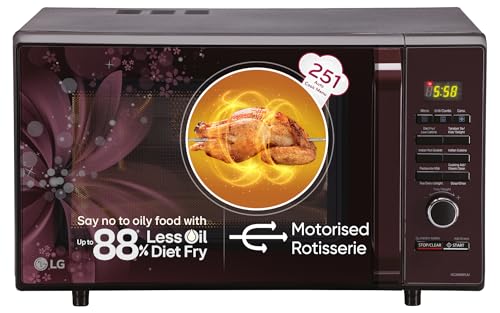 LG 28 L Convection Microwave Oven (MC2886BRUM, Black, 360° Motorised Rotisserie for Bar-be-queing,...
