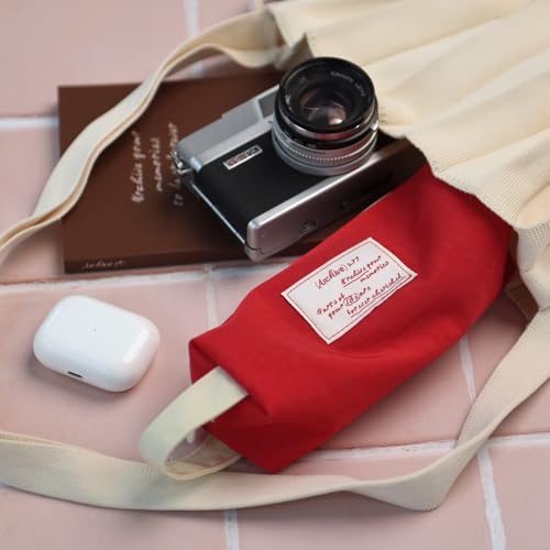 Image of Monolike Archive Block Pen Case, Scarlet red - Pencil Pouch, Portable Pencil Bag, Pencil Case, Office Pouch case
