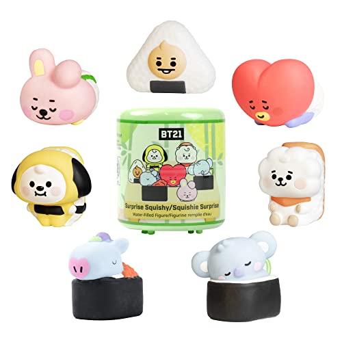 Hamee LINE Friends BT21 Cute Water Filled Squishy (Series 2 - Sushi) [Box Mini Fidget Stuffers Baby Birthday Gift Bag, Party Favors, Basket Filler, Stress Relief Toy] - 2 Pc. (Mystery - Blind Capsule)