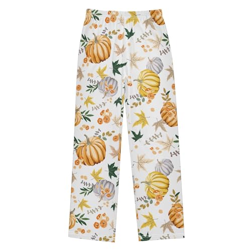 Boys' Pants Autumn Cute Pumpkins with Maple Long Bottoms Jogger Pants Elastic Waist Trousers with Pockets S-XL