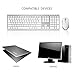 Wireless Keyboard Mouse, Jelly Comb 2.4GHz Ultra Slim Full Size Rechargeable Wireless Keyboard and Mouse Combo for Windows, Laptop, Notebook, PC, Desktop, Computer (White and Silver)